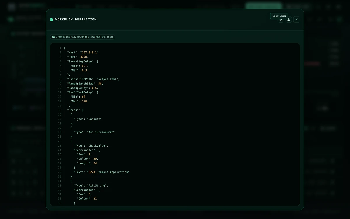 The workflow JSON viewer