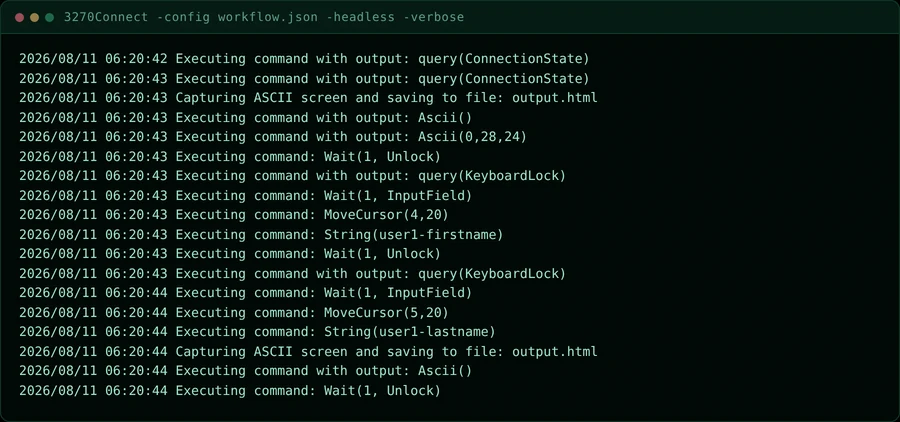 Verbose step-by-step output from a single workflow